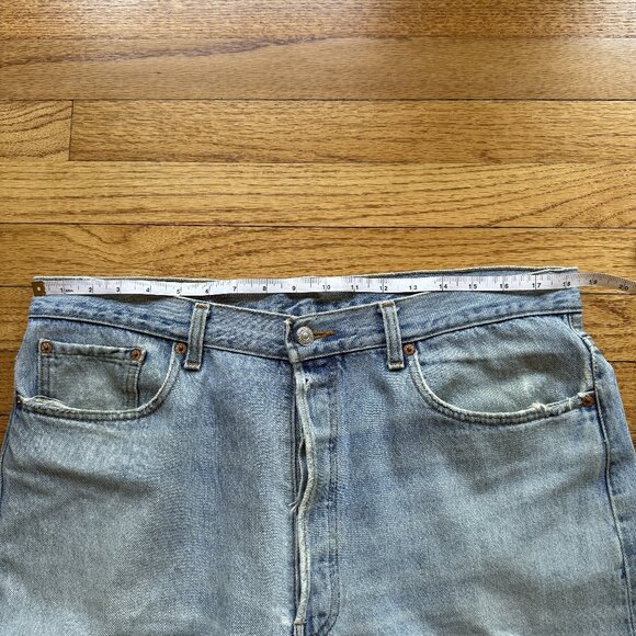 Vintage Levis 501 Jeans Men 36x30 Blue Denim Jean Distressed (Tag38x30) - Picture 5 of 6